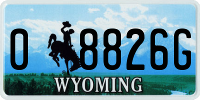 WY license plate 08826G