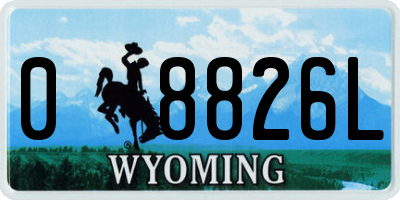 WY license plate 08826L