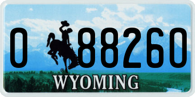 WY license plate 08826O