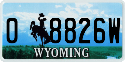 WY license plate 08826W