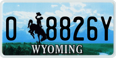 WY license plate 08826Y