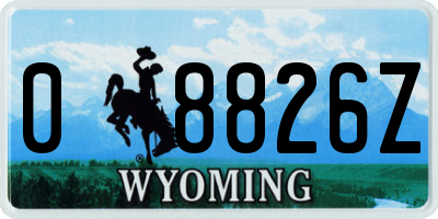 WY license plate 08826Z