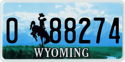 WY license plate 088274
