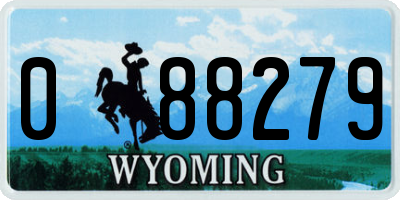 WY license plate 088279