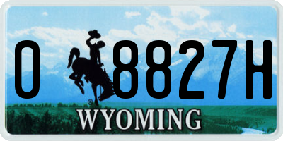 WY license plate 08827H