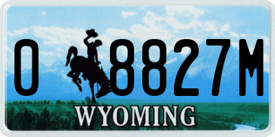WY license plate 08827M