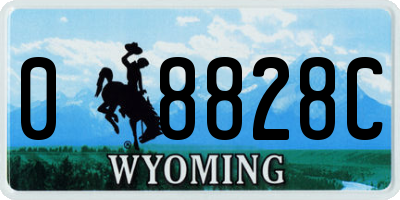 WY license plate 08828C
