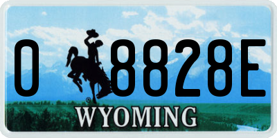 WY license plate 08828E