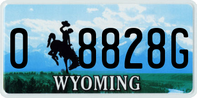 WY license plate 08828G