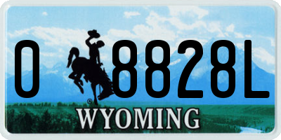 WY license plate 08828L