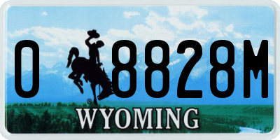 WY license plate 08828M