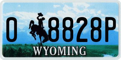 WY license plate 08828P