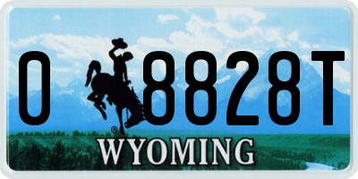 WY license plate 08828T