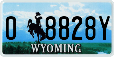 WY license plate 08828Y
