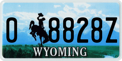 WY license plate 08828Z