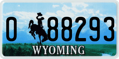 WY license plate 088293