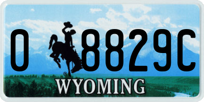 WY license plate 08829C