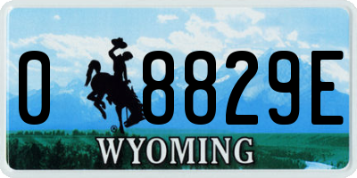 WY license plate 08829E