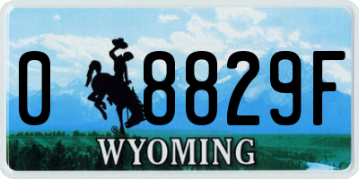 WY license plate 08829F