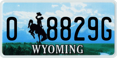 WY license plate 08829G