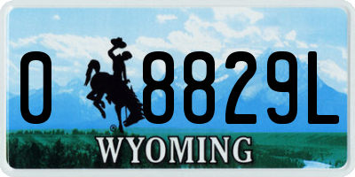 WY license plate 08829L