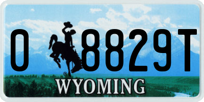 WY license plate 08829T
