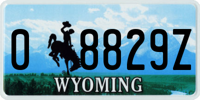 WY license plate 08829Z