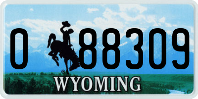 WY license plate 088309