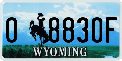 WY license plate 08830F