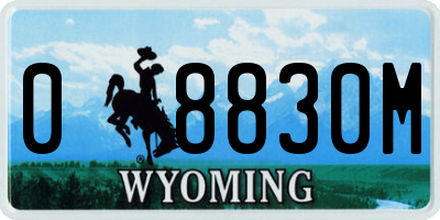 WY license plate 08830M