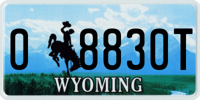 WY license plate 08830T