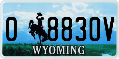 WY license plate 08830V
