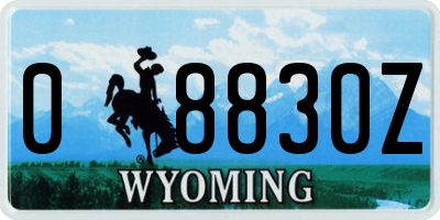 WY license plate 08830Z