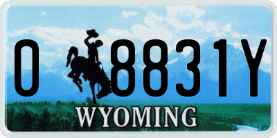 WY license plate 08831Y
