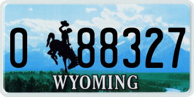 WY license plate 088327