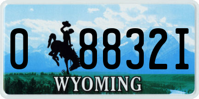 WY license plate 08832I