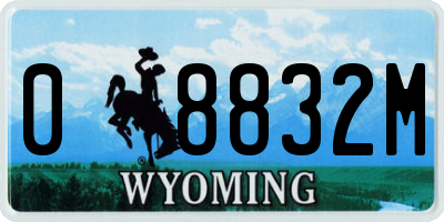 WY license plate 08832M