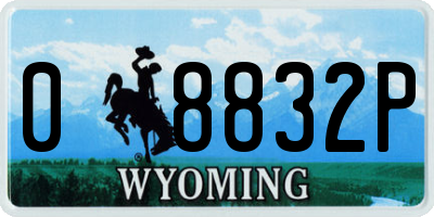 WY license plate 08832P