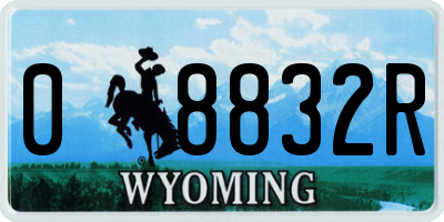 WY license plate 08832R