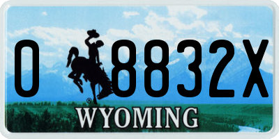 WY license plate 08832X