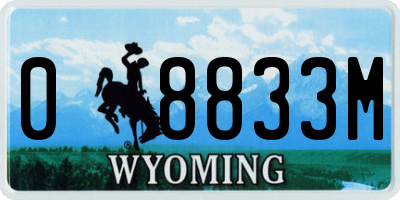 WY license plate 08833M