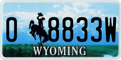 WY license plate 08833W