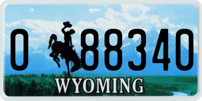 WY license plate 088340