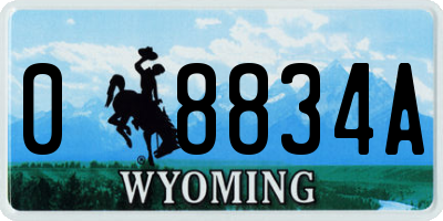 WY license plate 08834A