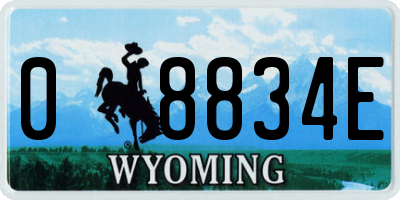 WY license plate 08834E