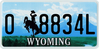 WY license plate 08834L