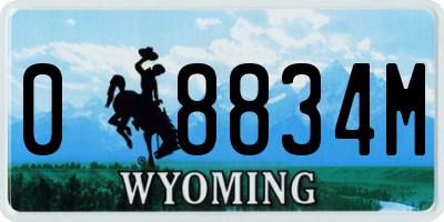 WY license plate 08834M