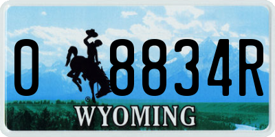 WY license plate 08834R