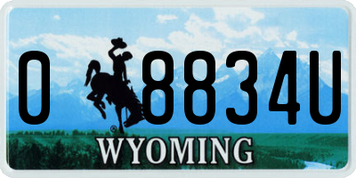 WY license plate 08834U