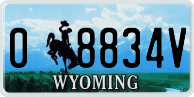 WY license plate 08834V